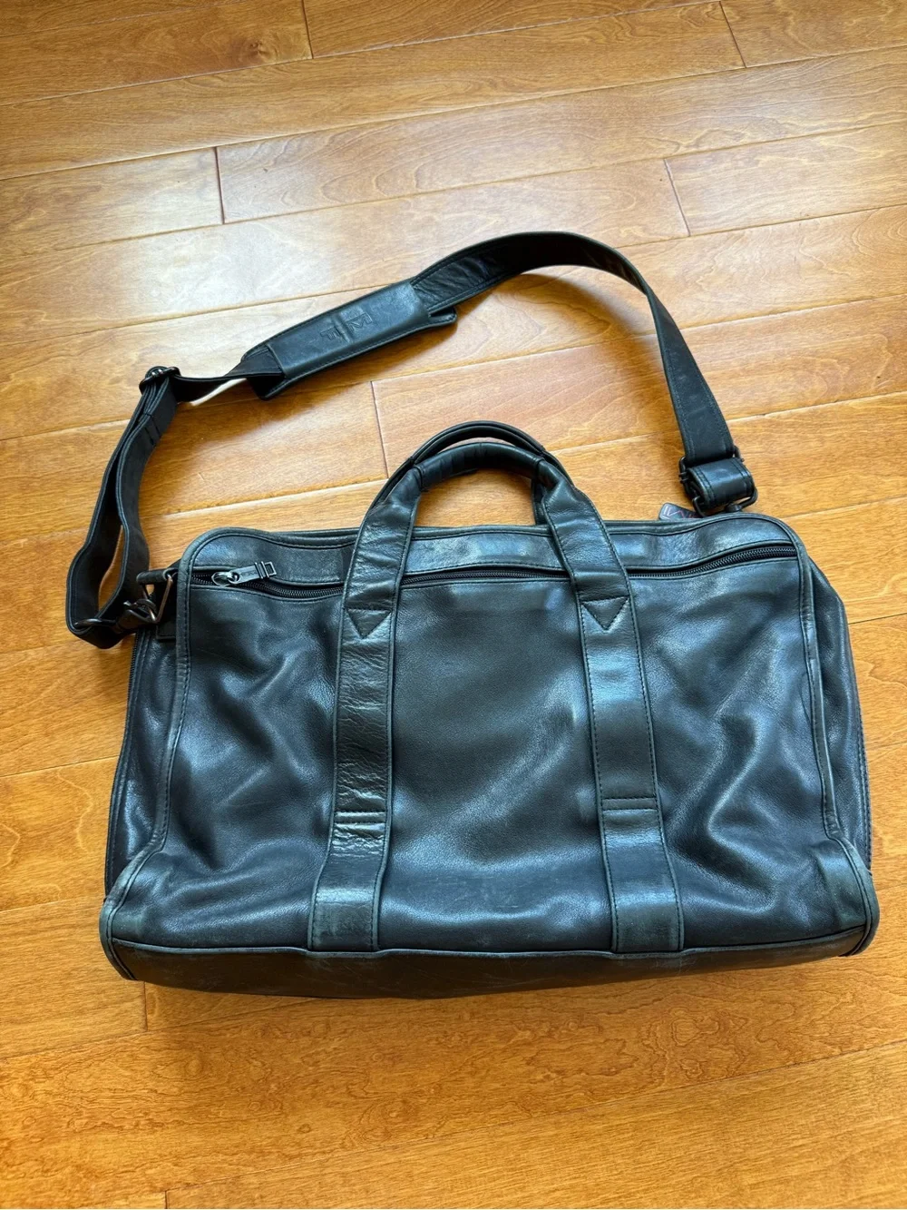 Tumi Alpha Black Napa Leather Briefcase Rare Vintage Piece Great Patina Attaché